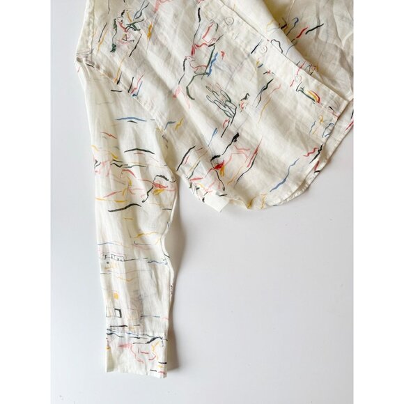 NWT BANANA REPUBLIC Desert Ramie Cropped Button Down Skimmer Shirt, Size XS - Picture 7 of 16